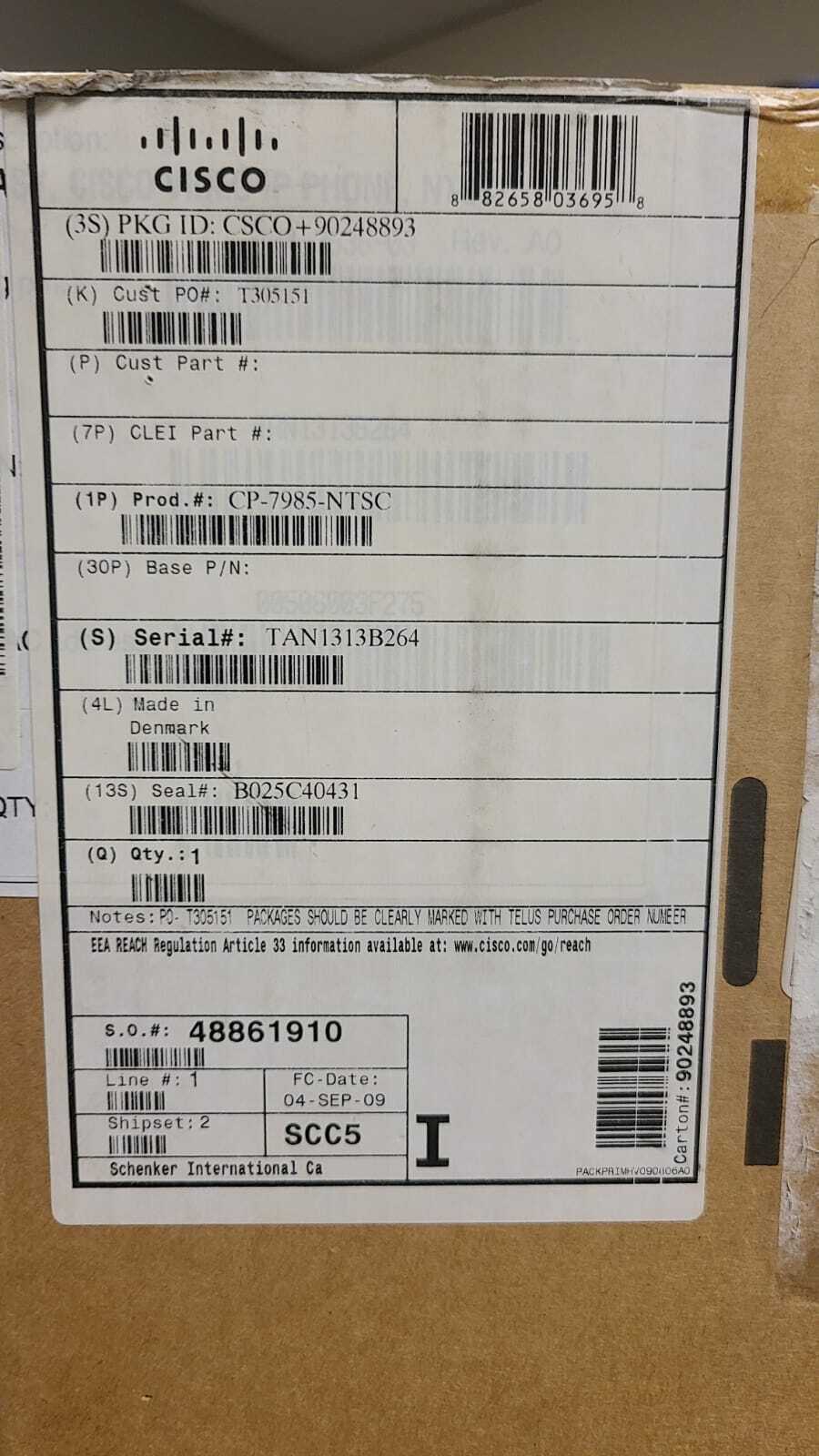 NEW Original Cisco 7985 CP-7985-NTSC IP Video Conference Phone New Open Box 7985