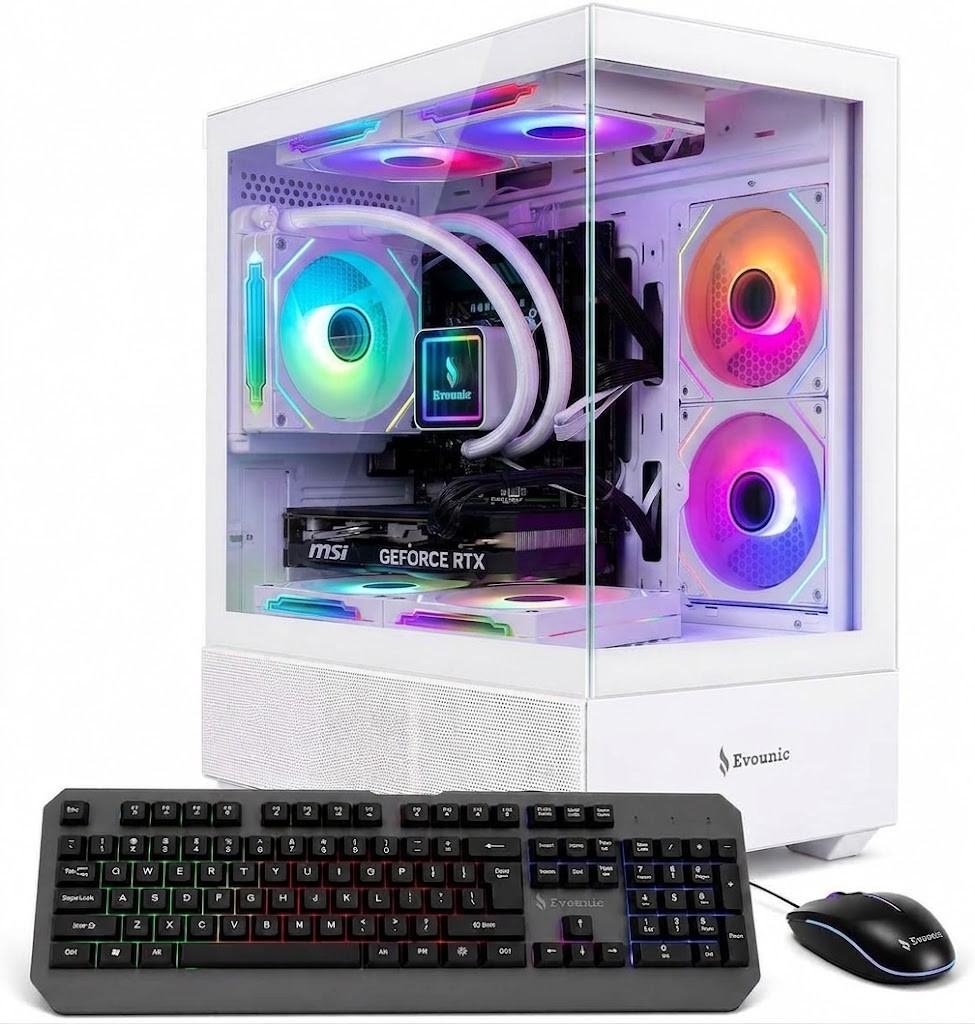 PreBuilt Gaming PC 12-Core CPU RX580 64GB RAM 512GB NVMe SSD 1TB HDD WiFi6 Win11