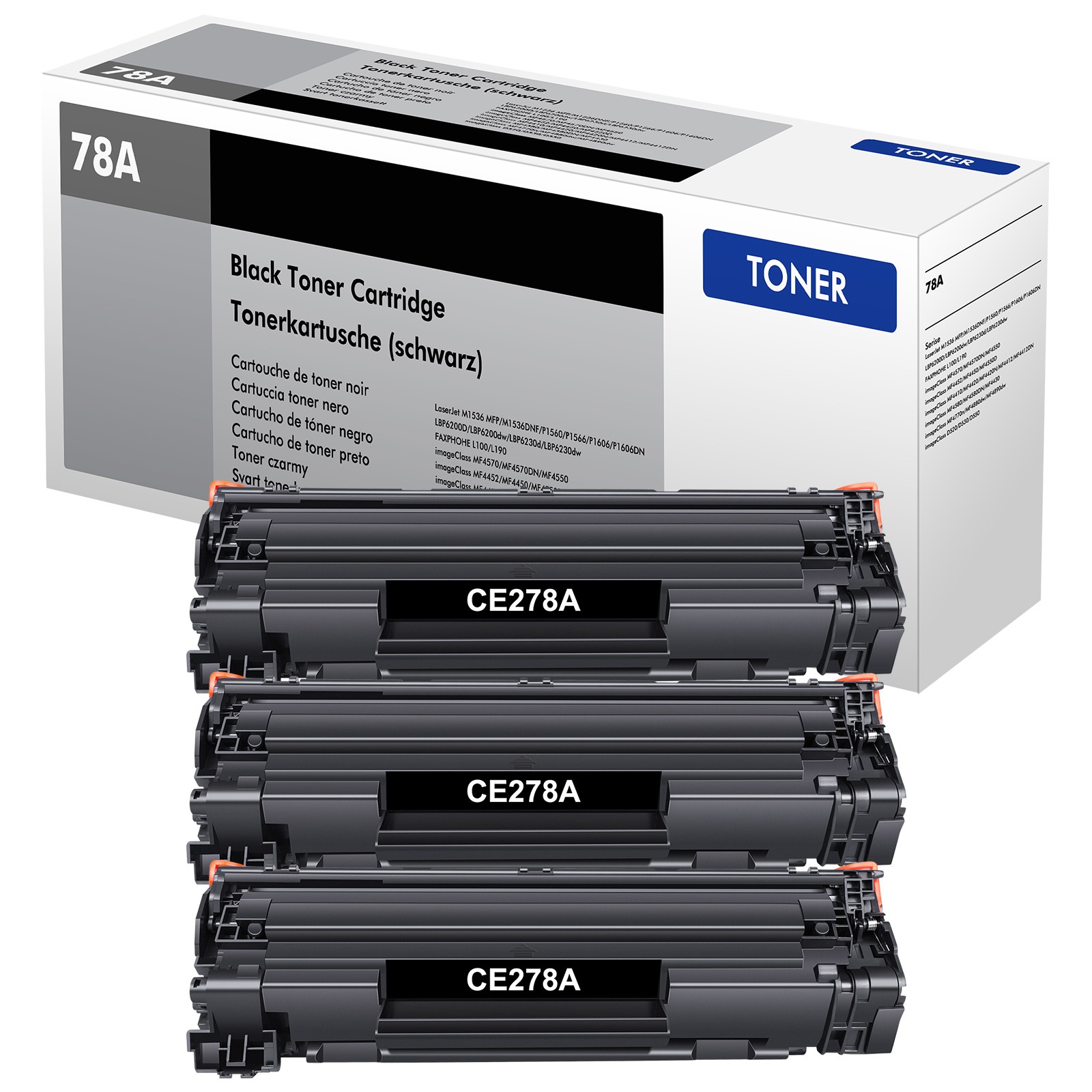 3 x 78A CE278A Toner Cartridge Fits For HP LaserJet Pro P1606DN P1566 M1536DNF