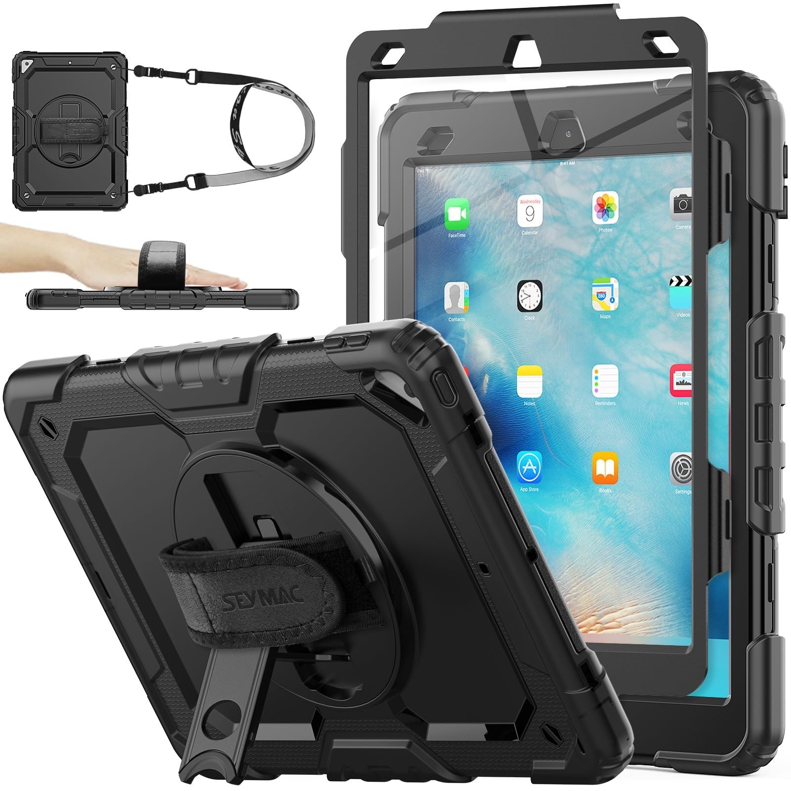 SEYMAC stock Case for iPad Air 3 2019 / Pro 10.5'' with Screen Protector Pen Hol