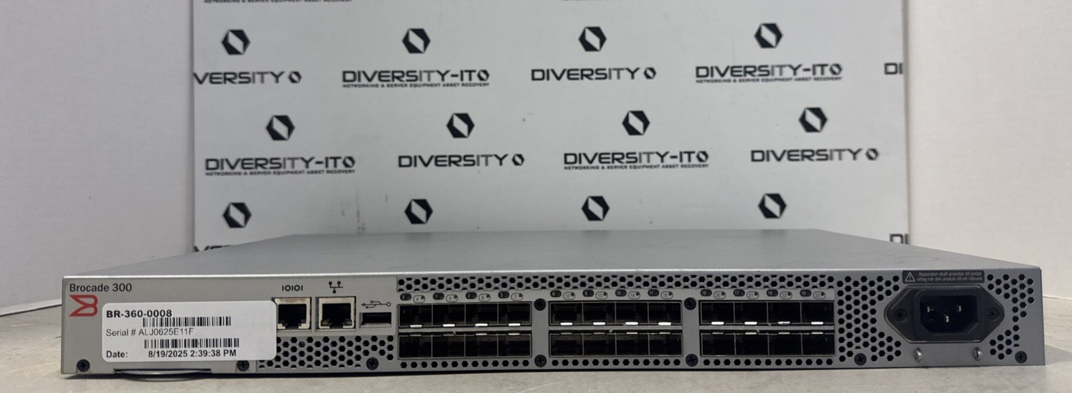 Brocade, BR-360-0008, 300 Series 24x 8G Fiber Channel SAN Switch
