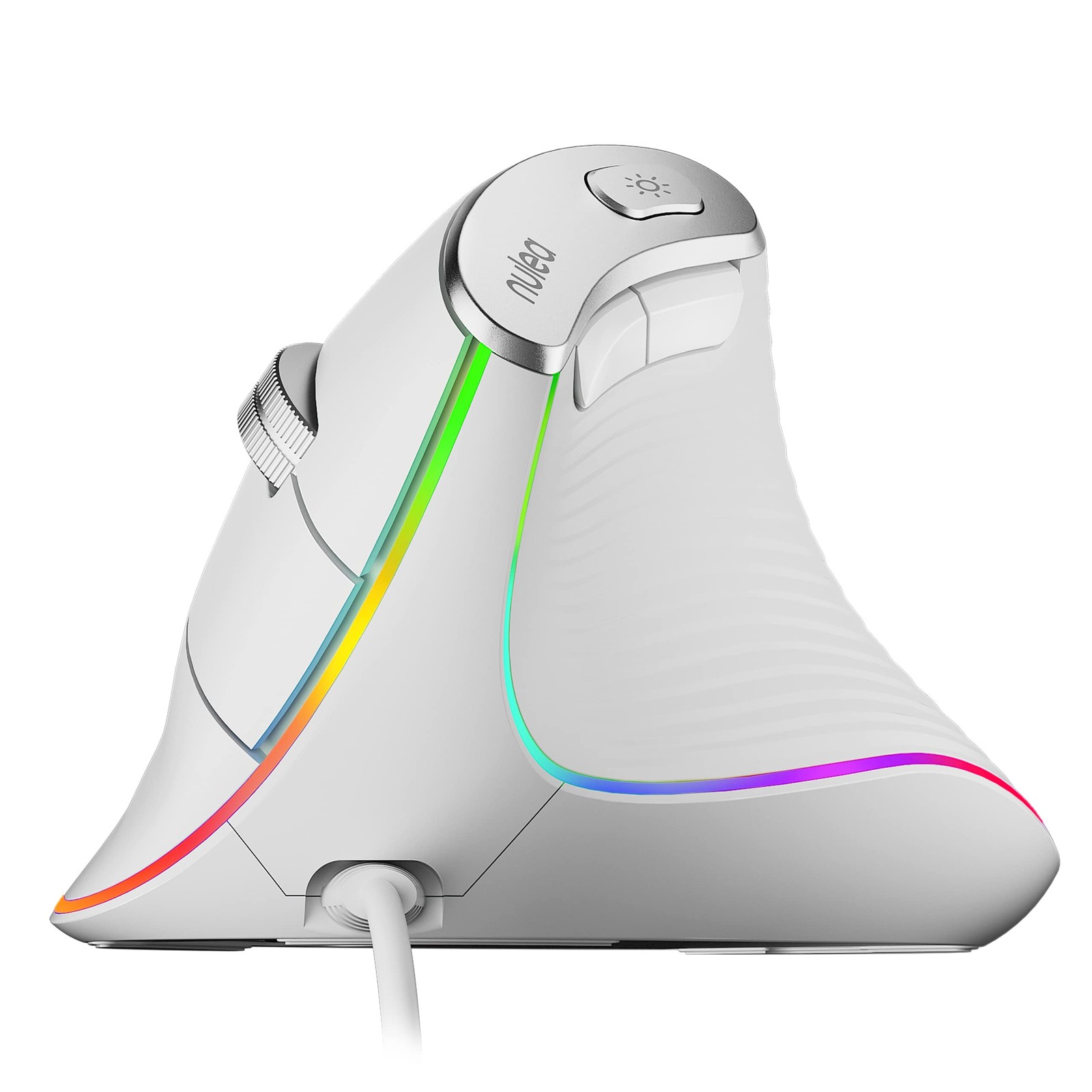 M504 Wired Vertical Ergonomic Optical Mouse 4 Adjustable DPI 11 RGB White
