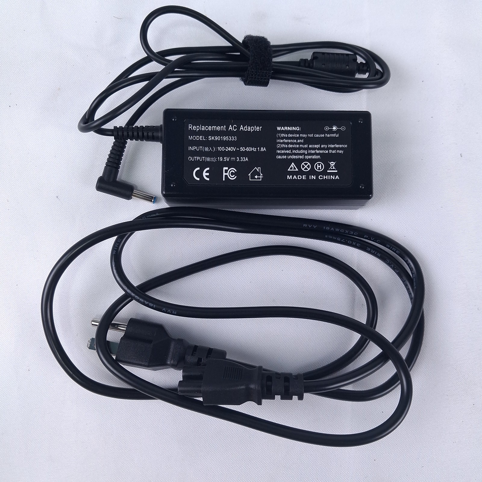 Replacement Laptop Charger 65W 19.5V 3.33A Blue Tip for HP SK90195333