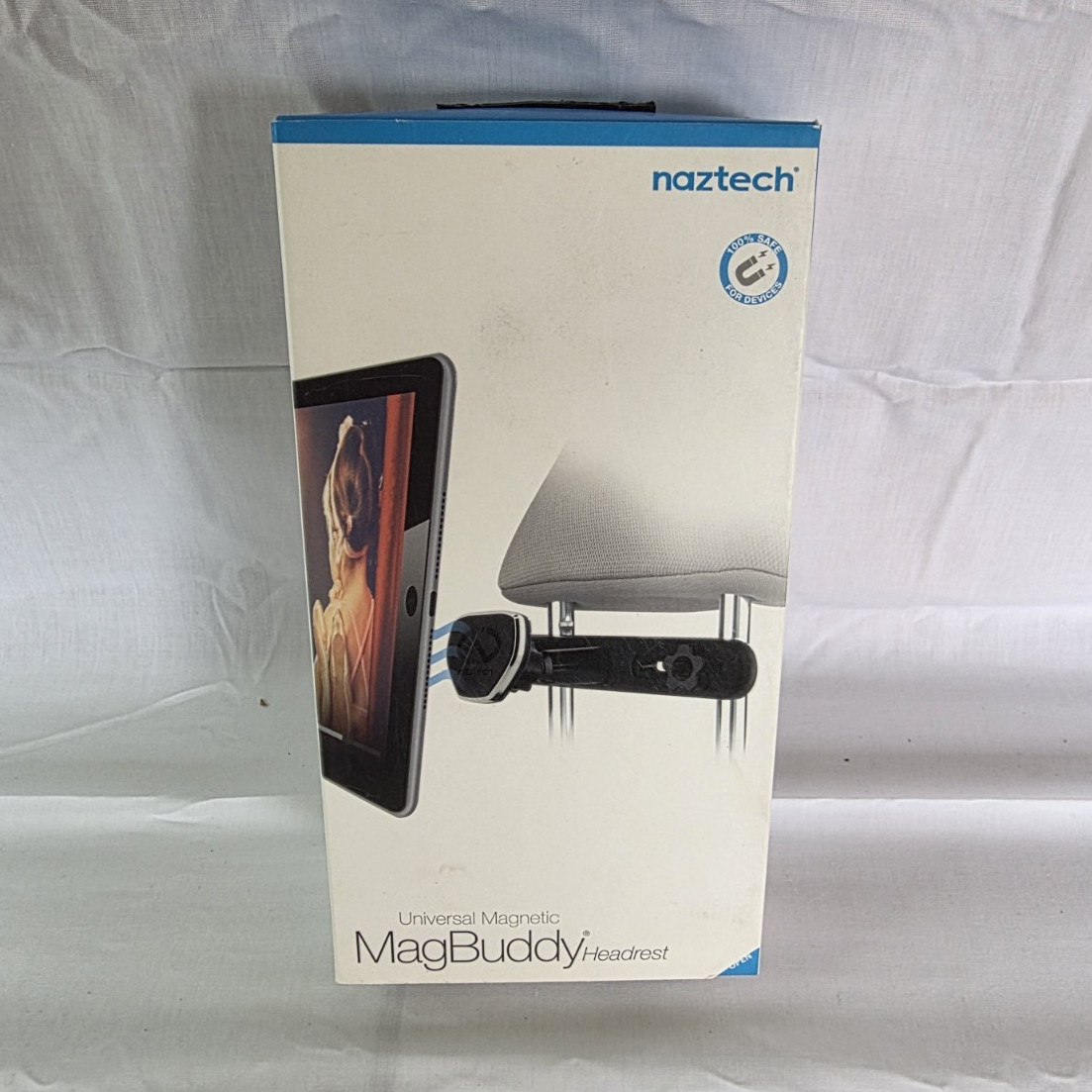 Naztech MagBuddy Headrest Magnetic Car Mount Black 360° Swivel Universal Clamp