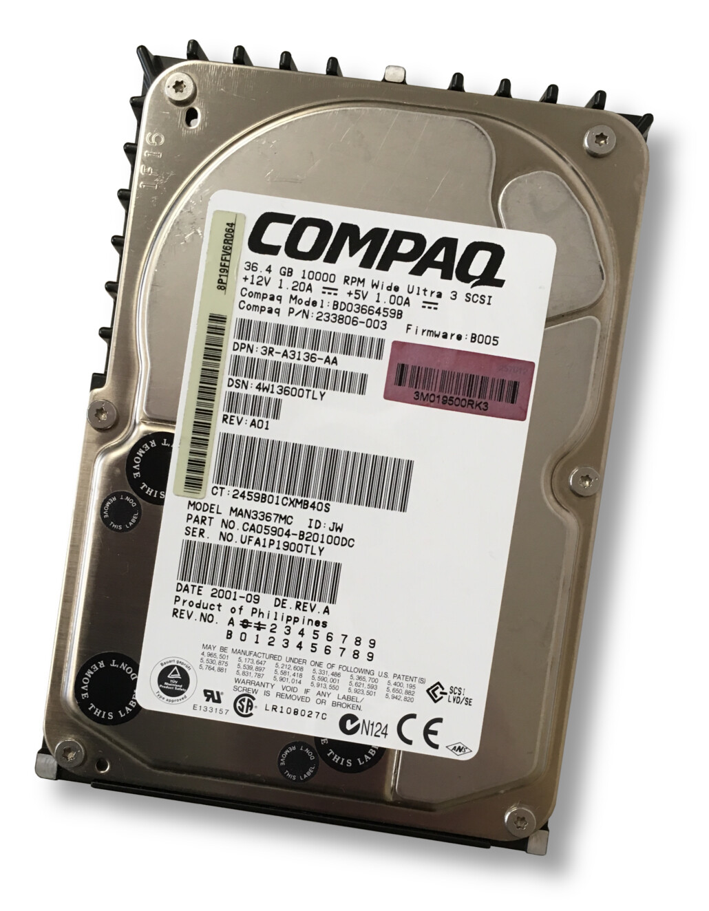 Compaq BD0366459B p/N 233806-003 MAN3367MC 36GB