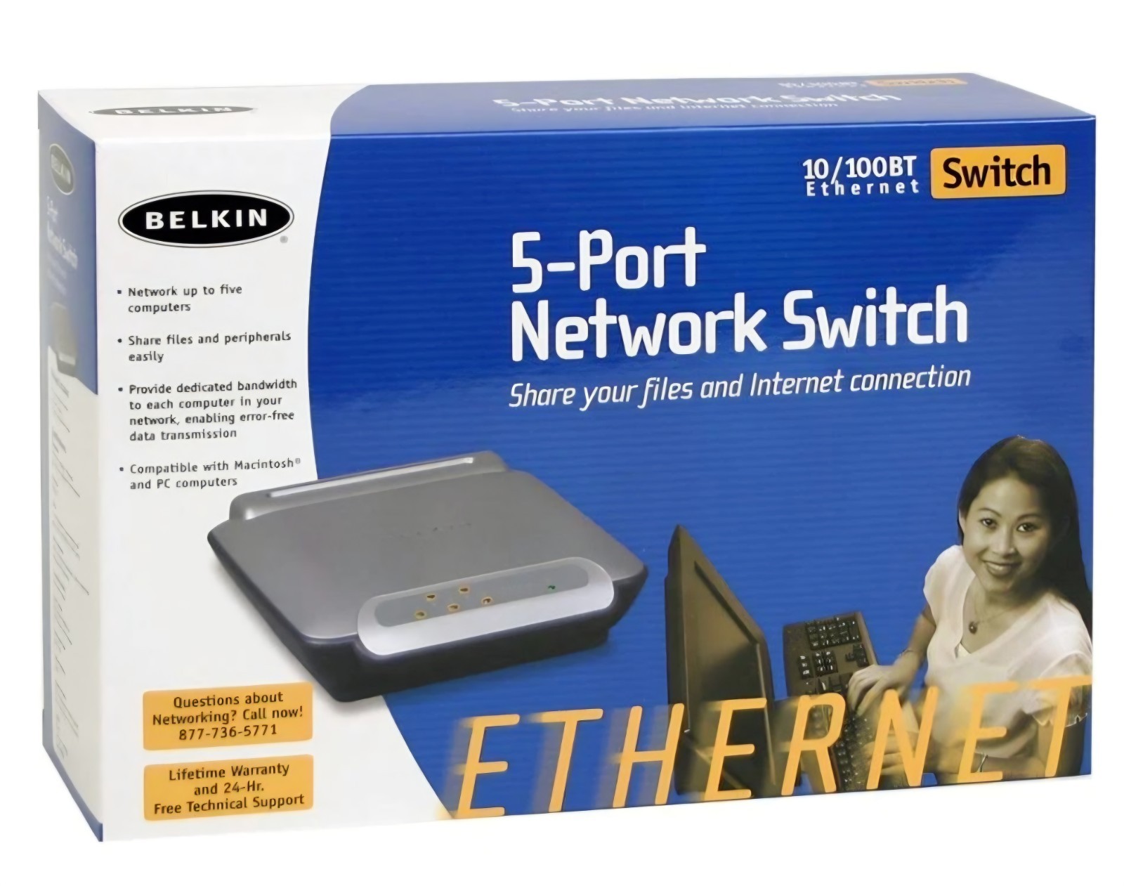 BELKIN F5D5131-5 5-Port 10/100Mbps Ethernet Network Switch New in Box