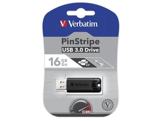 Pendrive Verbatim 16GB PinStripe USB 3.0 Verbatim