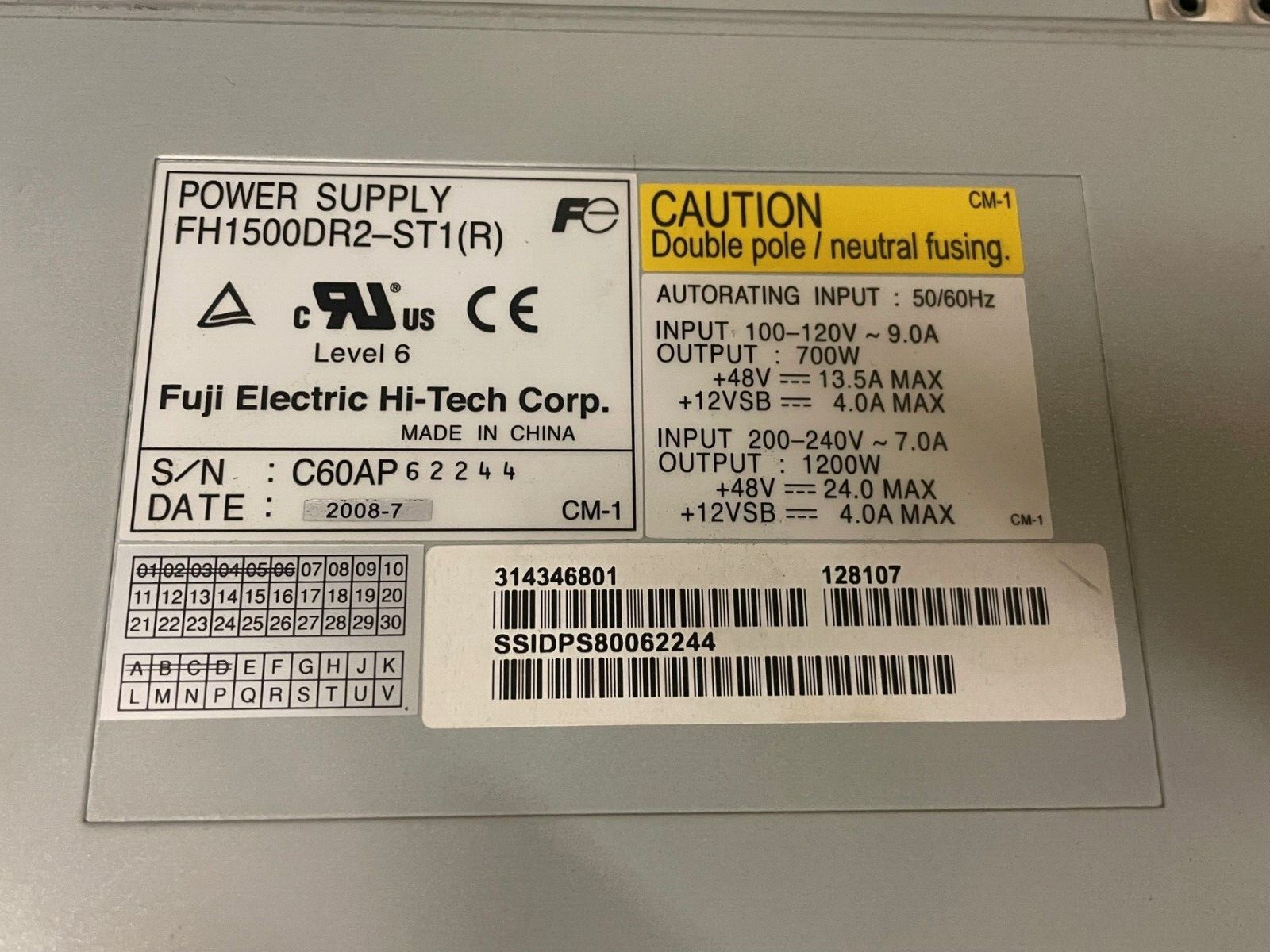 314346801 Sun STK Sun StorageTek 48V Power Supply Module