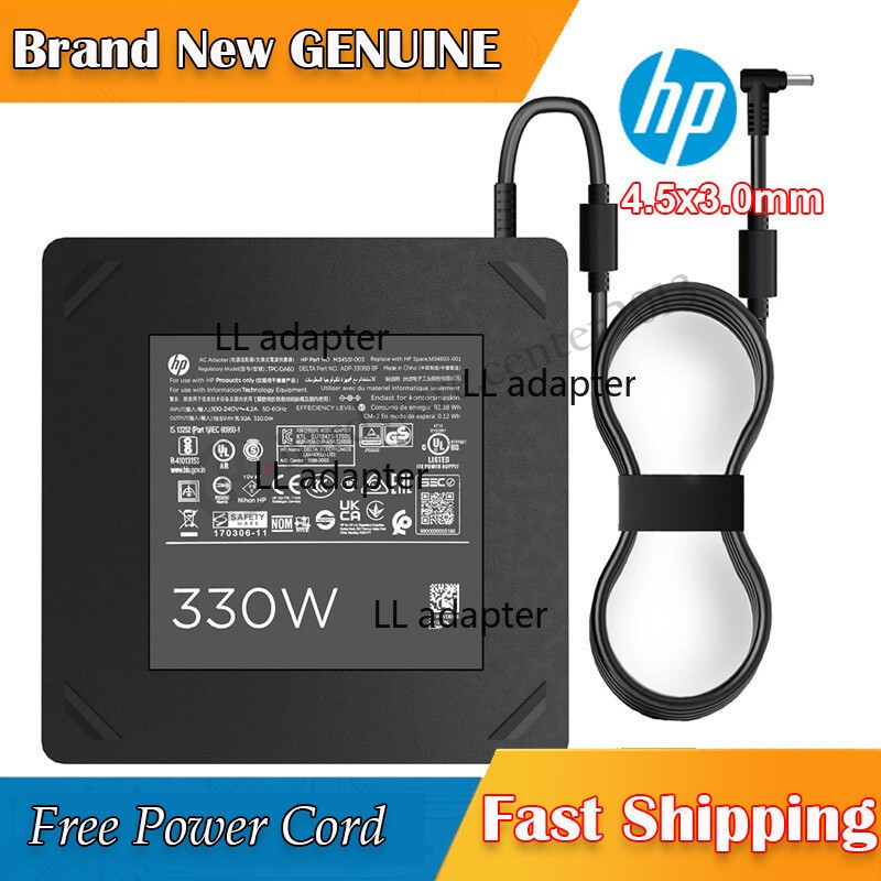 Genuine HP Omen 17.3 Inch gaming laptop charger 330w 4.5x3mm