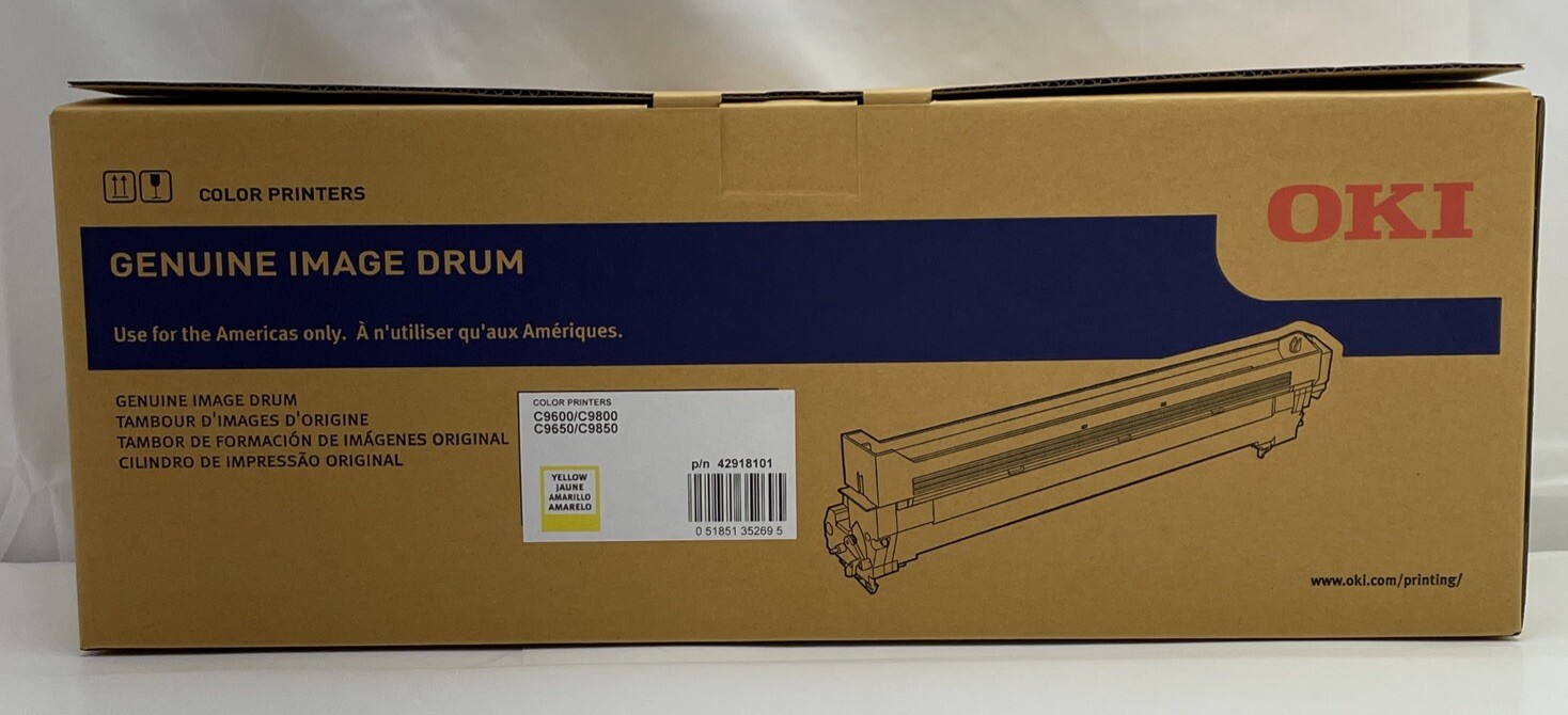 Brand New - OKI OEM C9600 C9800 C9650 C9850 Yellow Image Drum 56125001 42918101