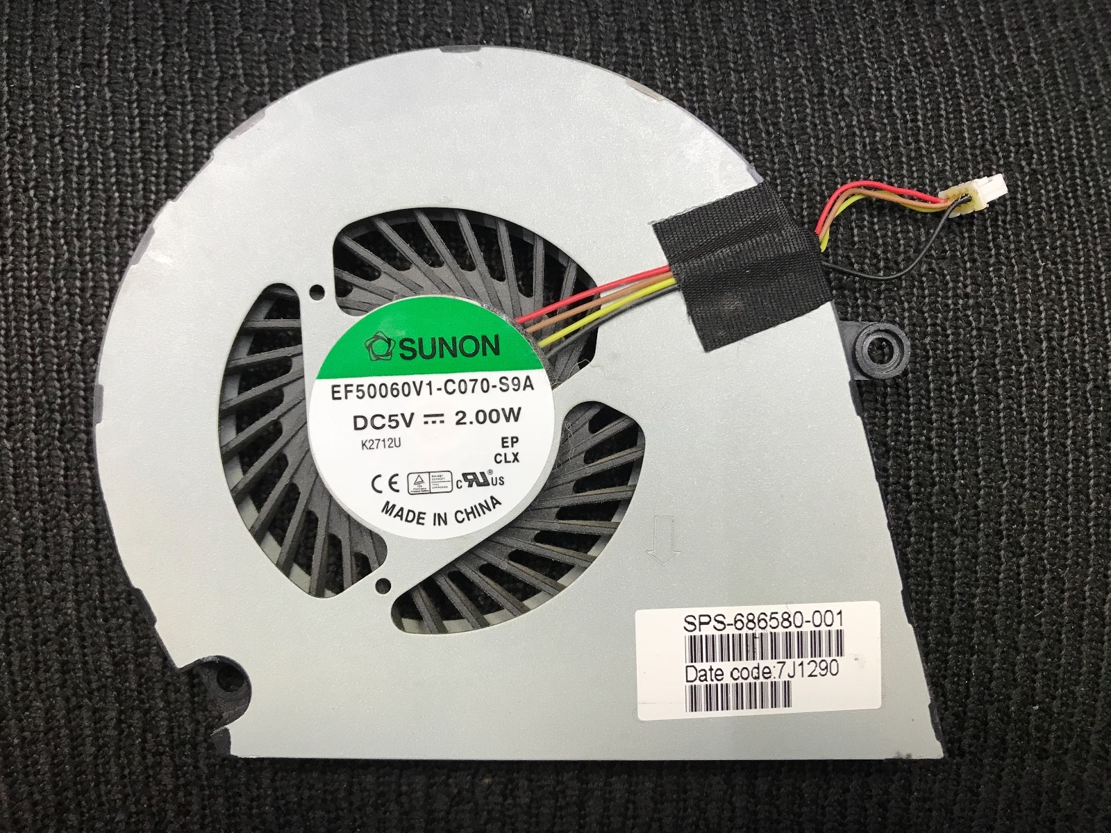 HP ENVY 686580-001 CPU Cooling Fan HP Model 6-1129WM Laptop