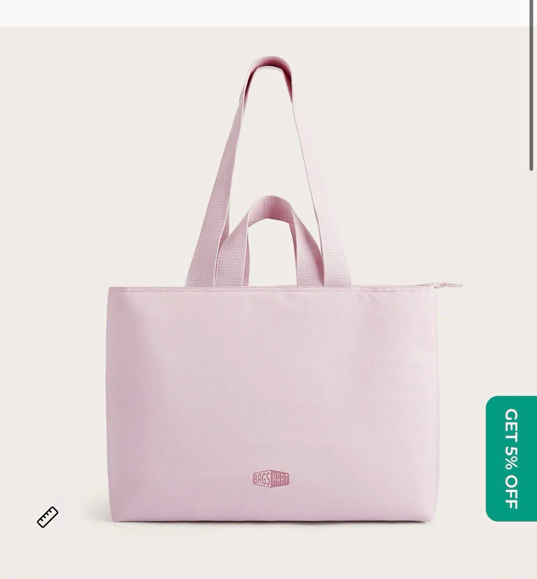 BAGSMART Halo 25L Work Tote Pink Nylon Laptop Tote 15.6in Shoe Compartment