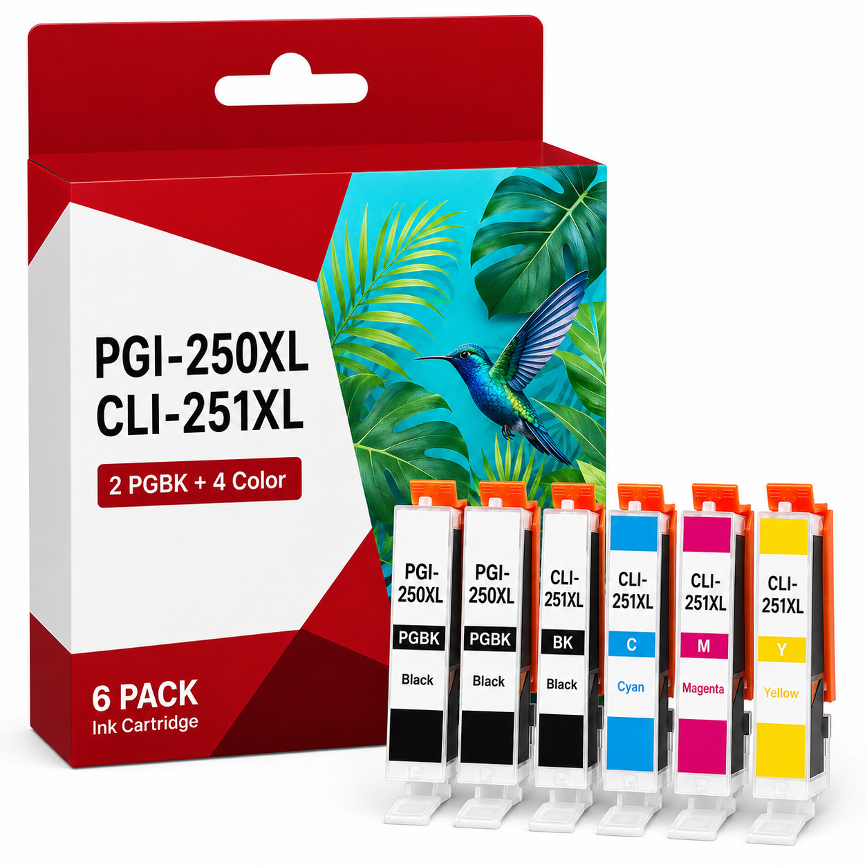 PGI-250XL CLI-251XL 6PK Ink set Compatible for MG5500 MX722 IP8720 Printers