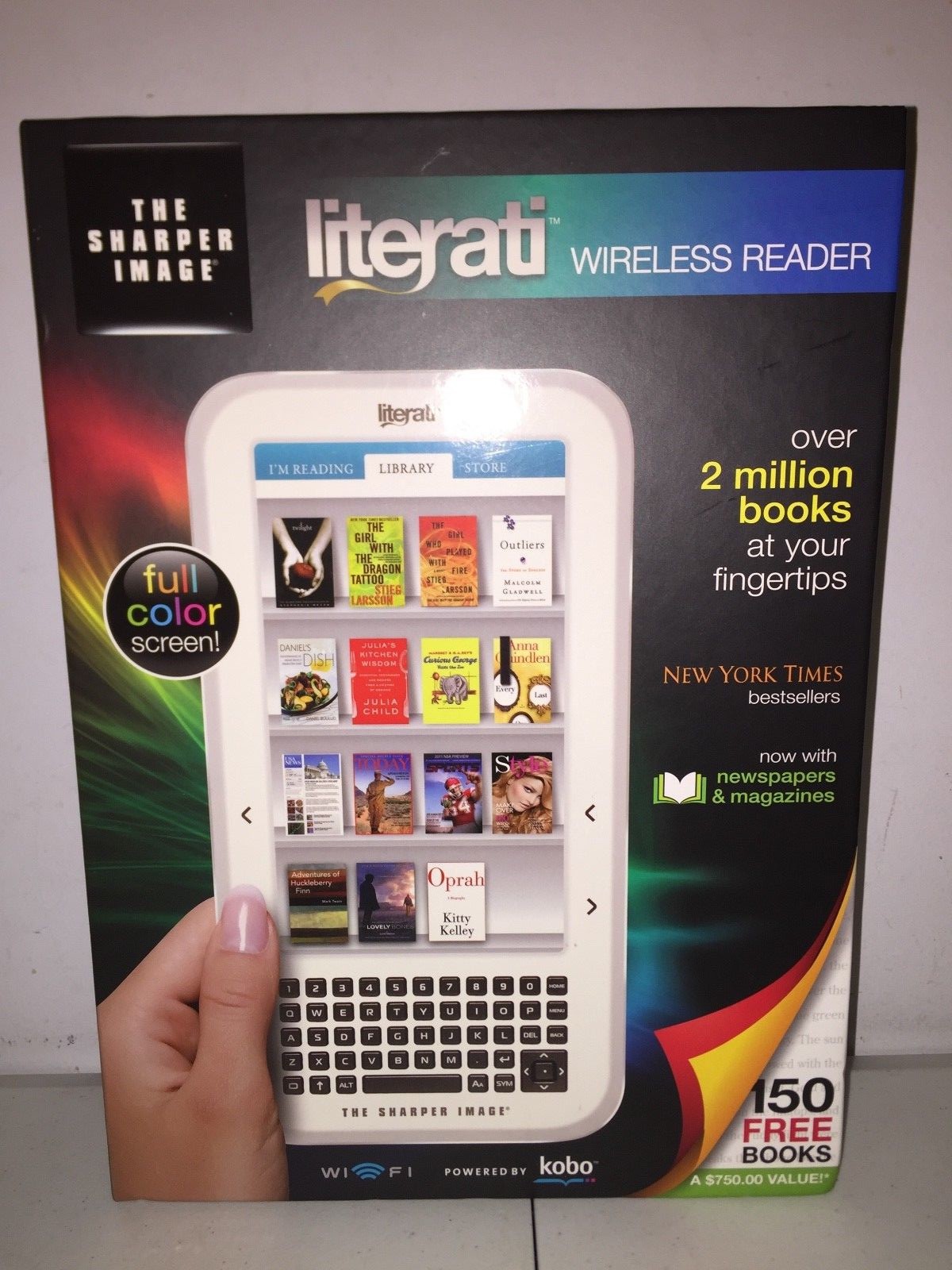 Sharper Image Literati Wireless 256MB Color eBook Reader 