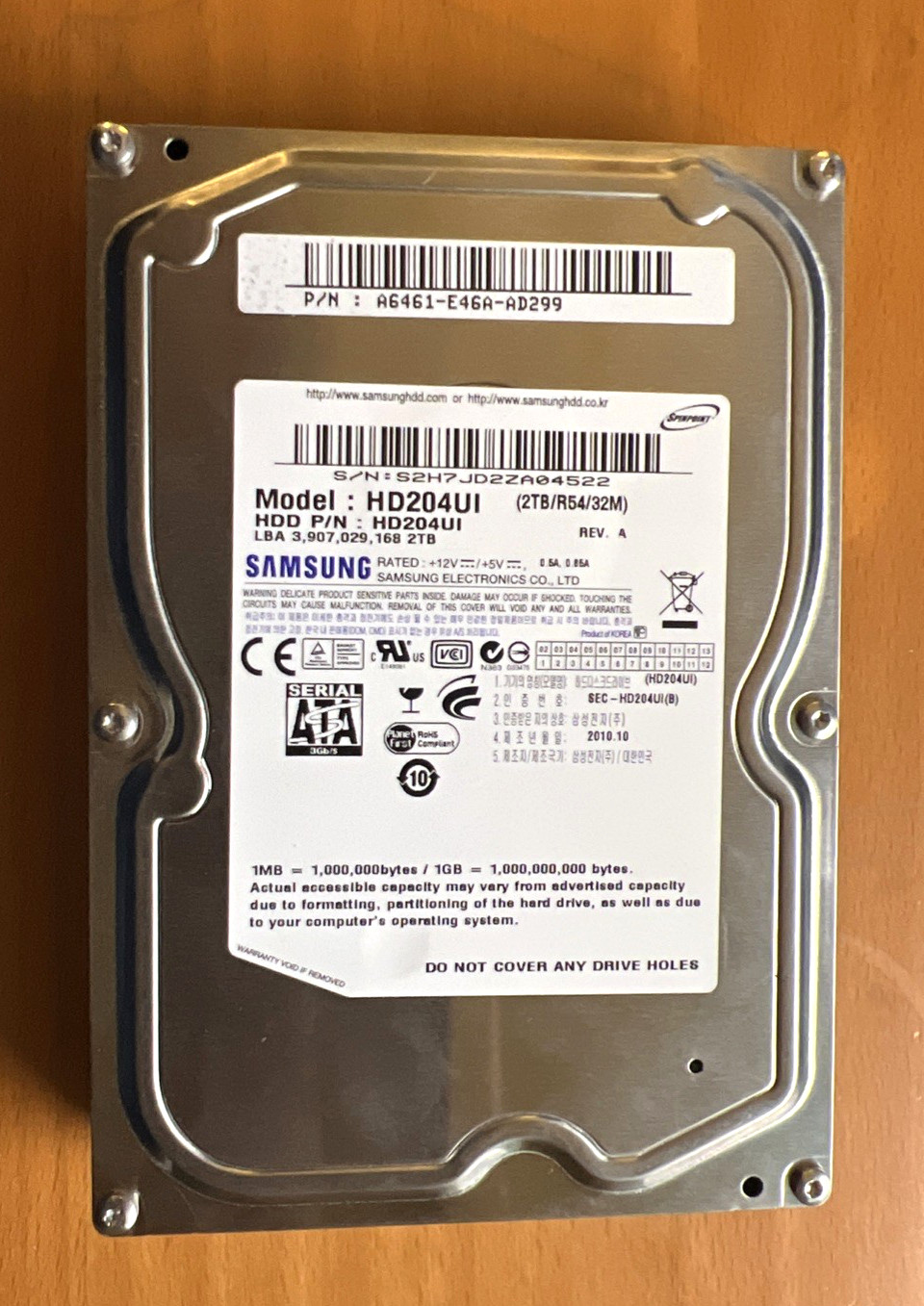 Samsung 2TB HDD Model HD204UI
