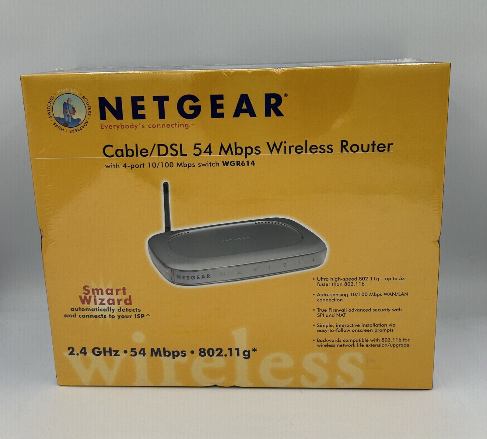 NETGEAR Cable/DSL WGR614 54 Mbps 4-Port 10/100 Wireless G Router (WGR614NA) NEW
