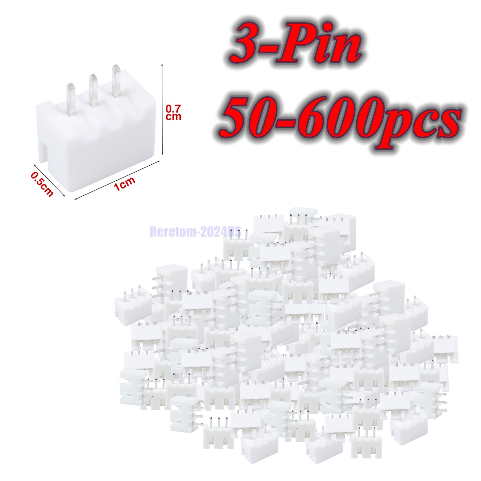 Lot XH2.54mm Straight Pin Header Housing Terminal Wire Cable Connector 3-Pin NEW