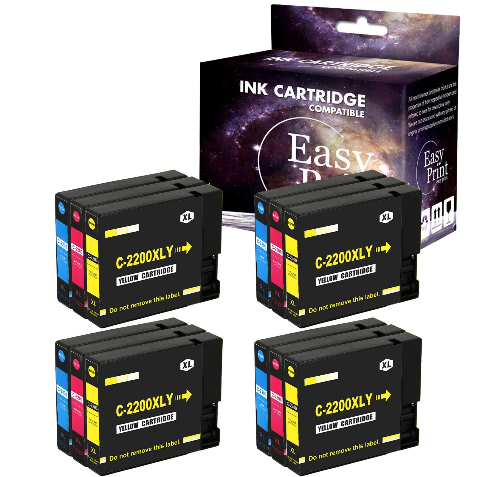 12PK PGI-2200 PGI2200 Color Ink Cartridge 2200XL for MB5320 MB5420 iB4020