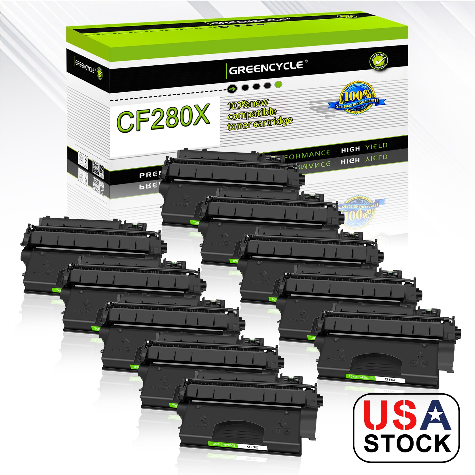10 Pack CF280X 80X Toner Cartridge for HP Laserjet Pro 400 M425dw M401dw  M401dn