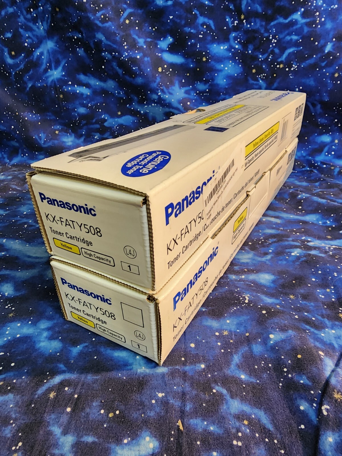 2 x Panasonic High Yeild Yellow Toner Cartridge KX-FATY508