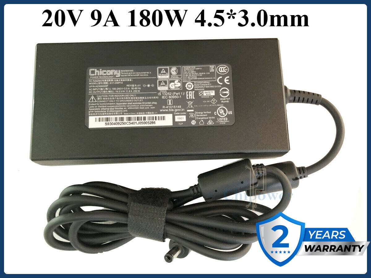 Original 180W Laptop AC Adapter for MSI Bravo 15 B7E, Bravo 15 B7ED
