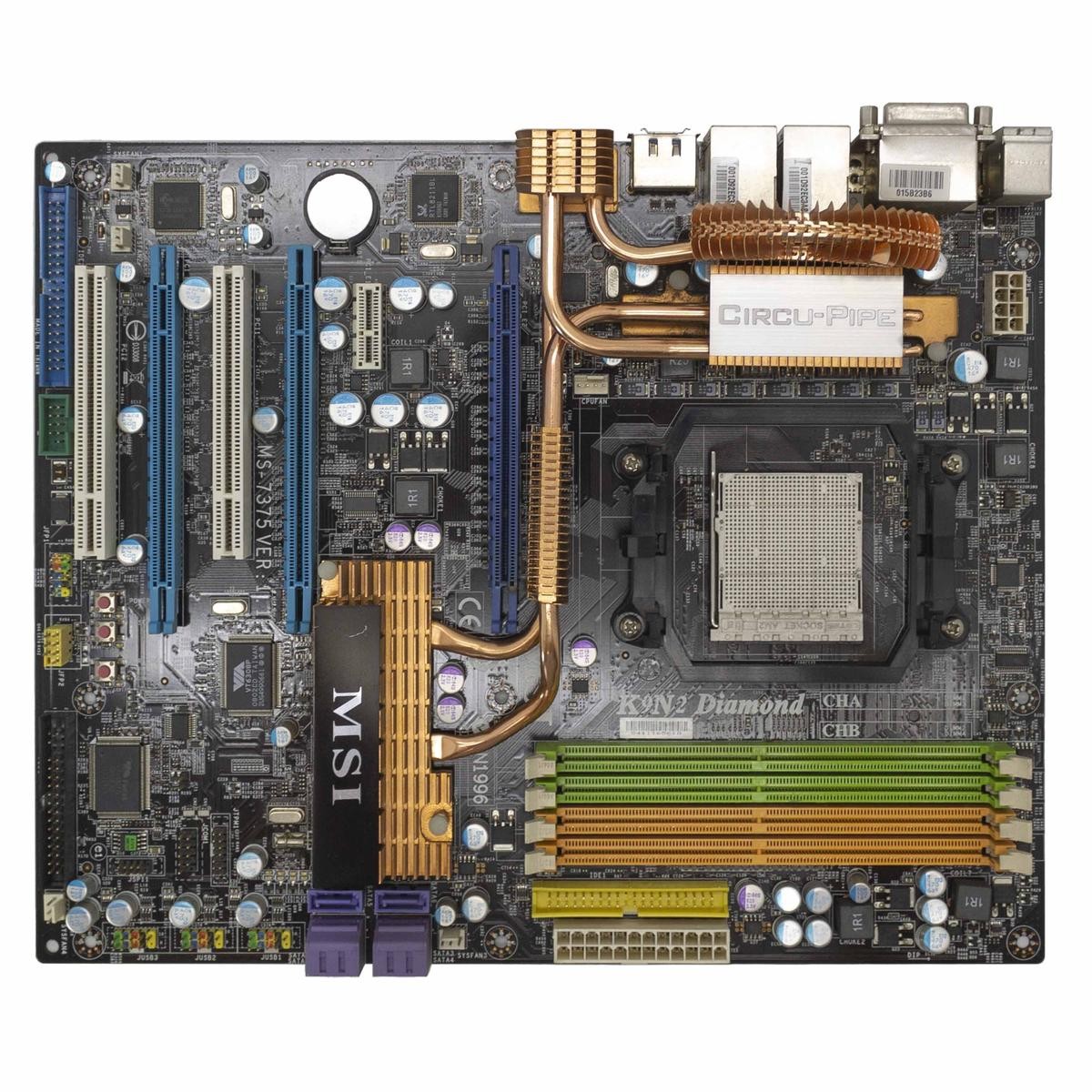 Msi K9n2 Diamond Am2 Am2+ Motherboard With Extreme Audio Card X-fi Atx 4 Slot_
