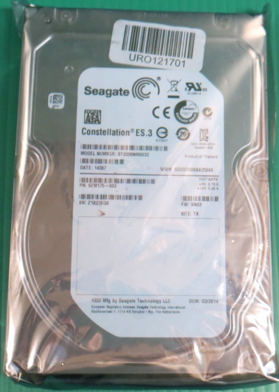 Seagate 2TB / 128MB / SATA / 7.2K  / 3.5” HDD ST2000NM0033 / 9ZM175-003 / REFURB