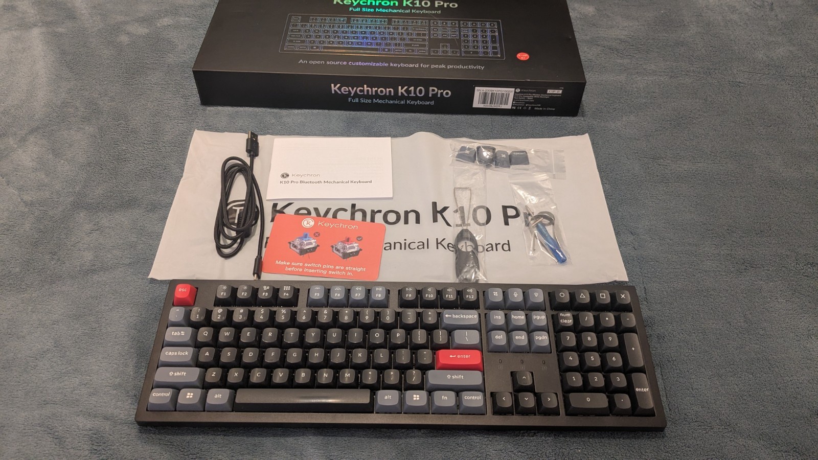 Keychron K10 Pro Wireless Custom Mechanical Keyboard, Full-Size QMK/VIA