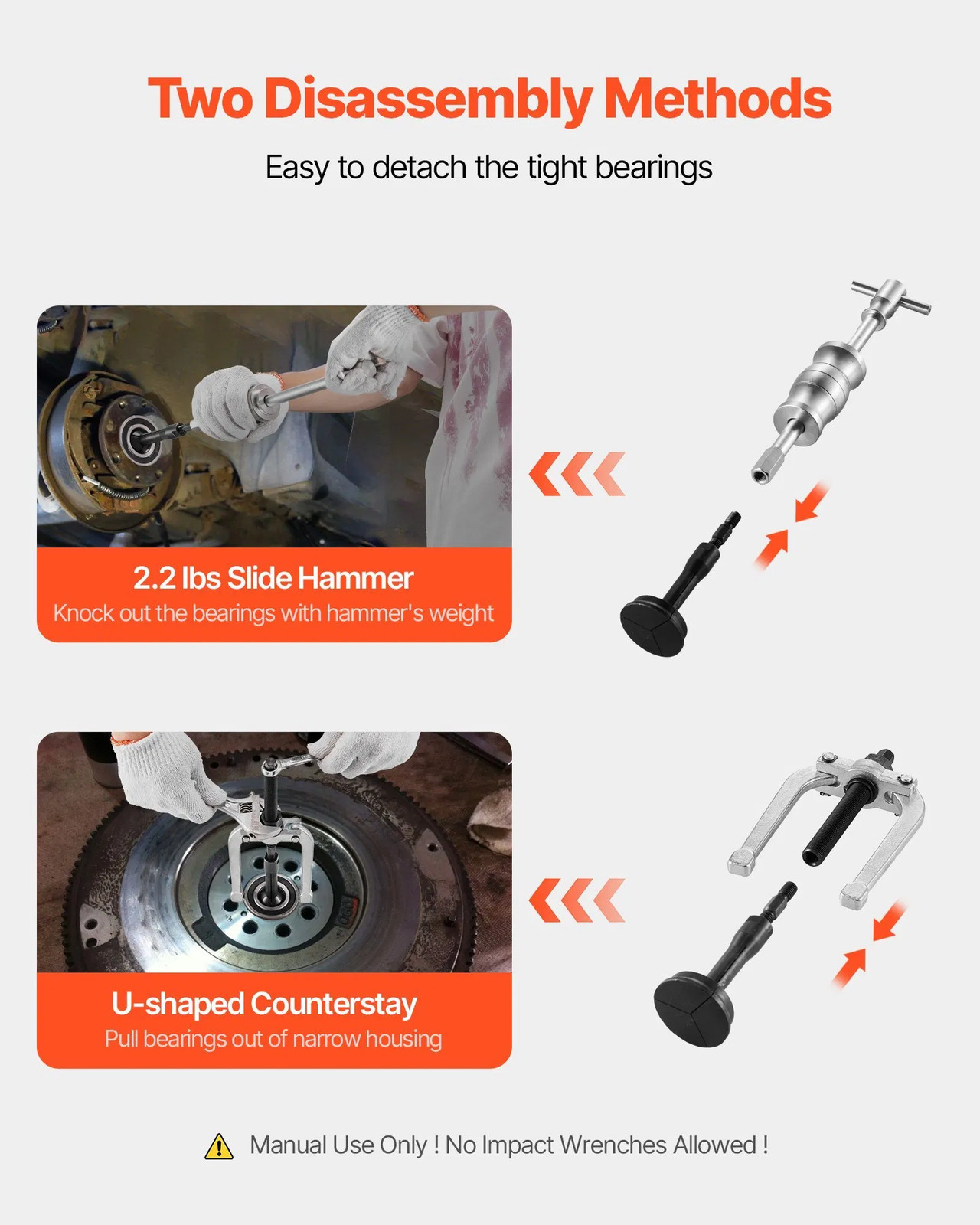 Blind Hole Bearing Puller Set, 16-in-1 Inner Bearing Race and Seal Extractor Kit