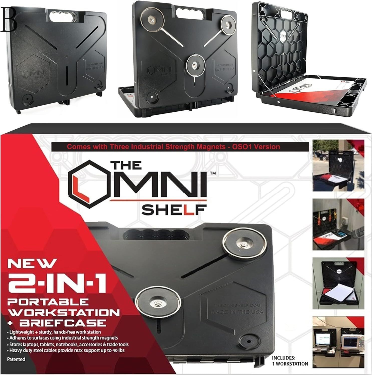 The OmniShelf Portable Workstation, Magnetic Toolbox, Laptop Stand  BLLT