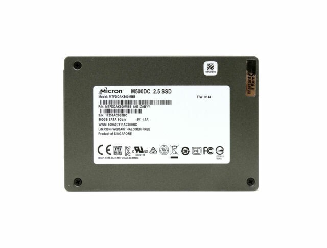 Micron M500DC 800GB Internal 2.5 inch (MTFDDAK800MBB) Solid State Hard Drive