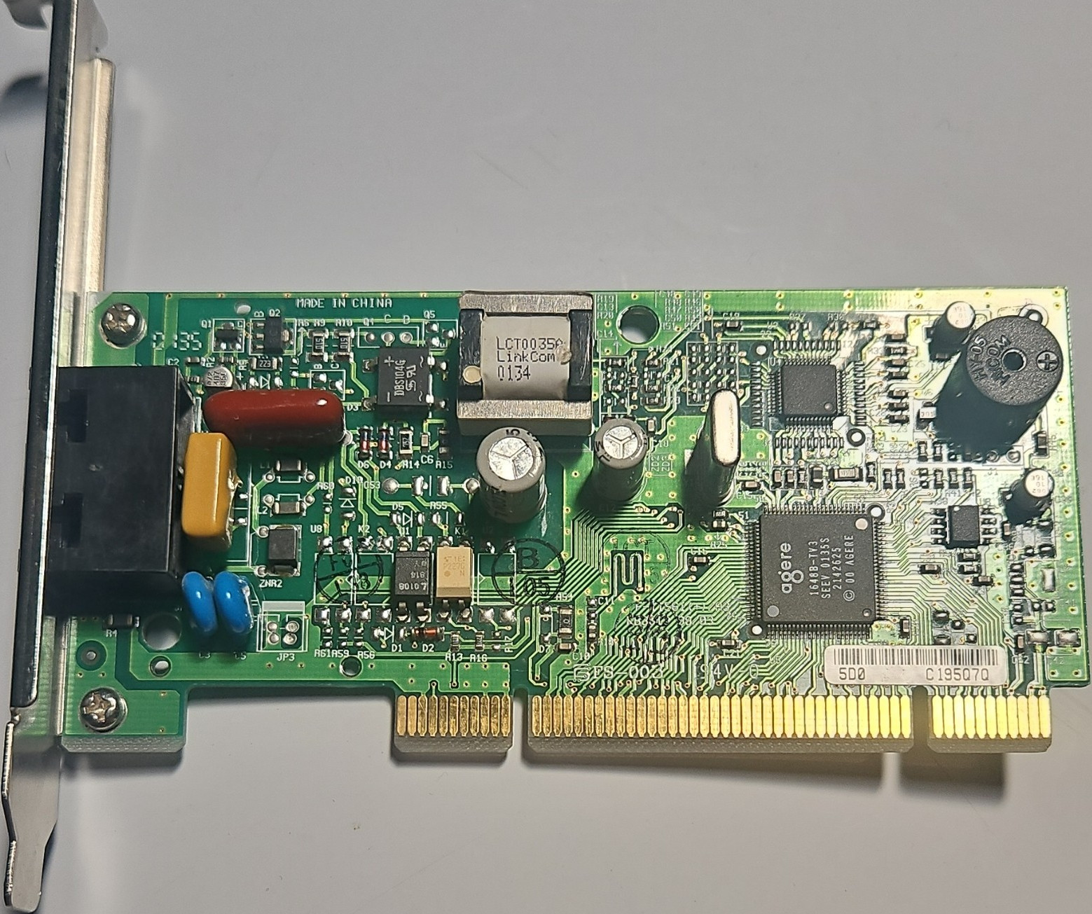 Agere PCI Dial-Up Fax Modem Card F-1156/IA3, 2x RJ-11 DSL/Phone Ports