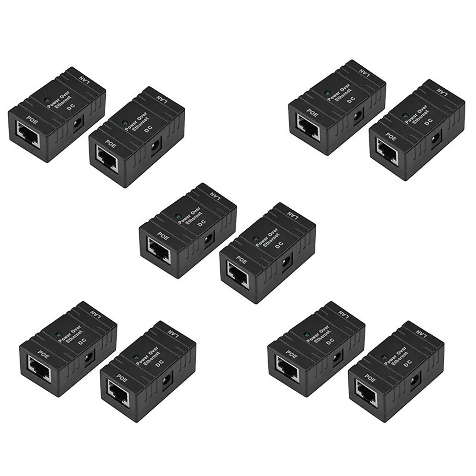 10PCS Passive PoE Injector Splitter over Ethernet Adapter For  LAN Network