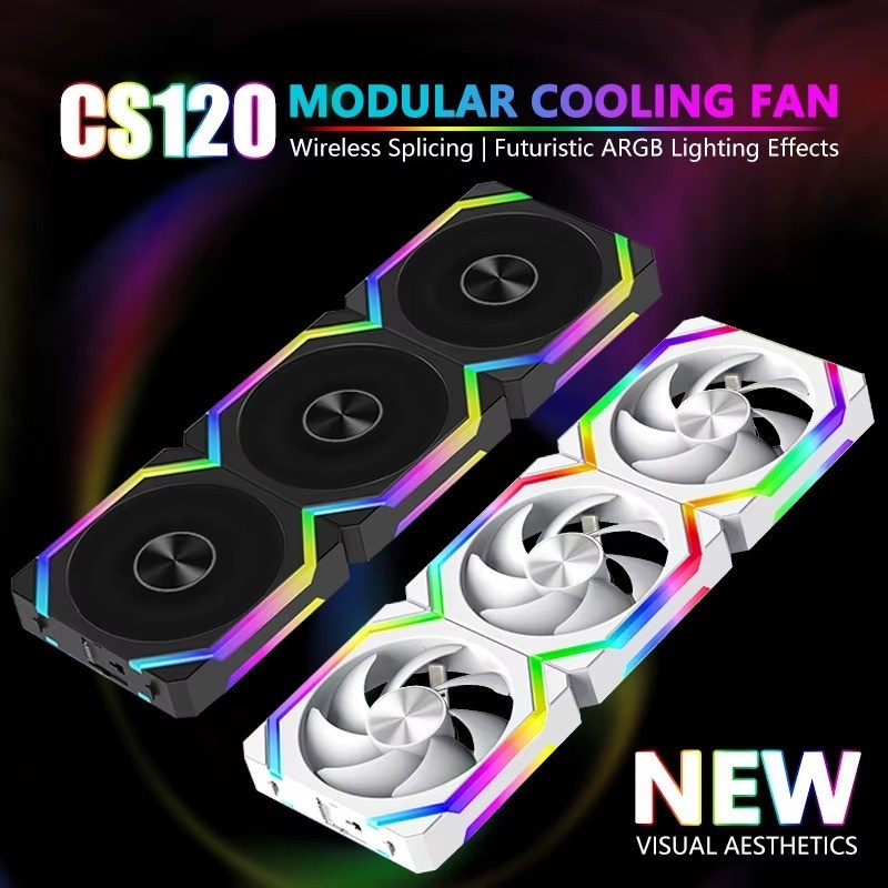 JUMPEAK CS120 ARGB 120mm PWM Case Fan 1800RPM Fluid Bearing 61.7 CFM