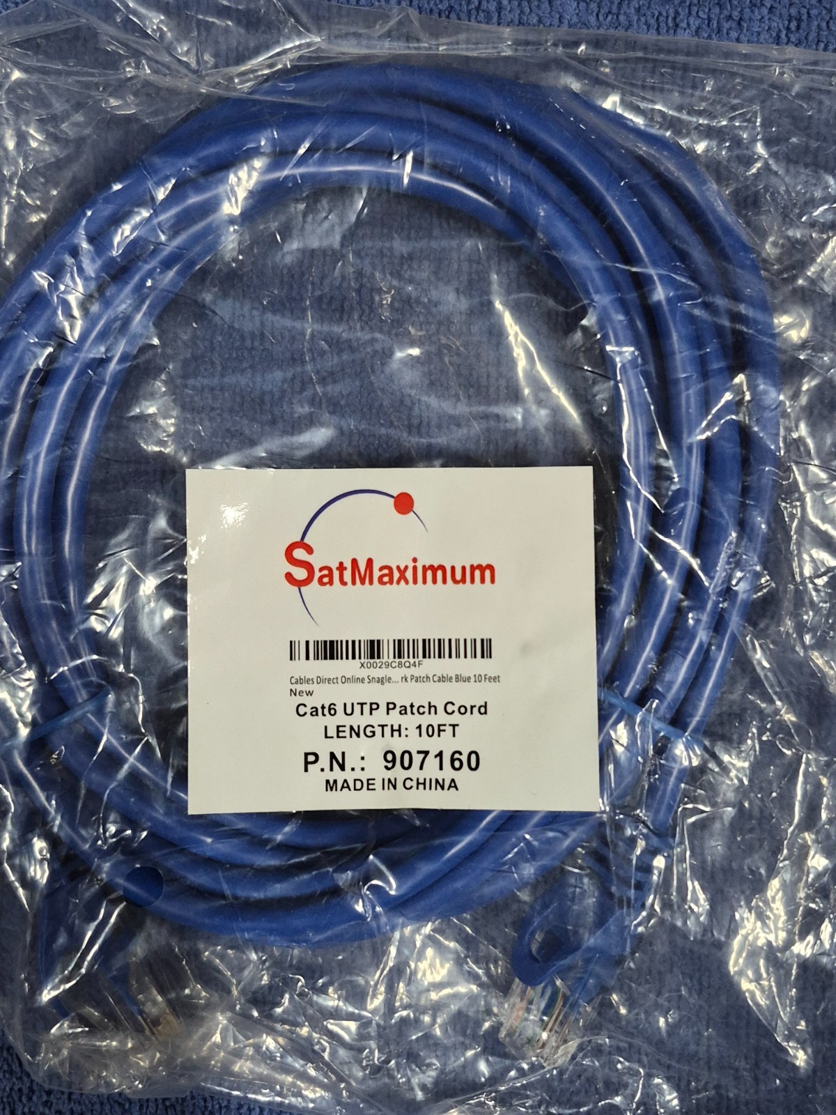 NEW - QVS CC715-10BL 10FT CAT6 PATCH CABLE BLUE RJ45M-RJ45M (Q-10)