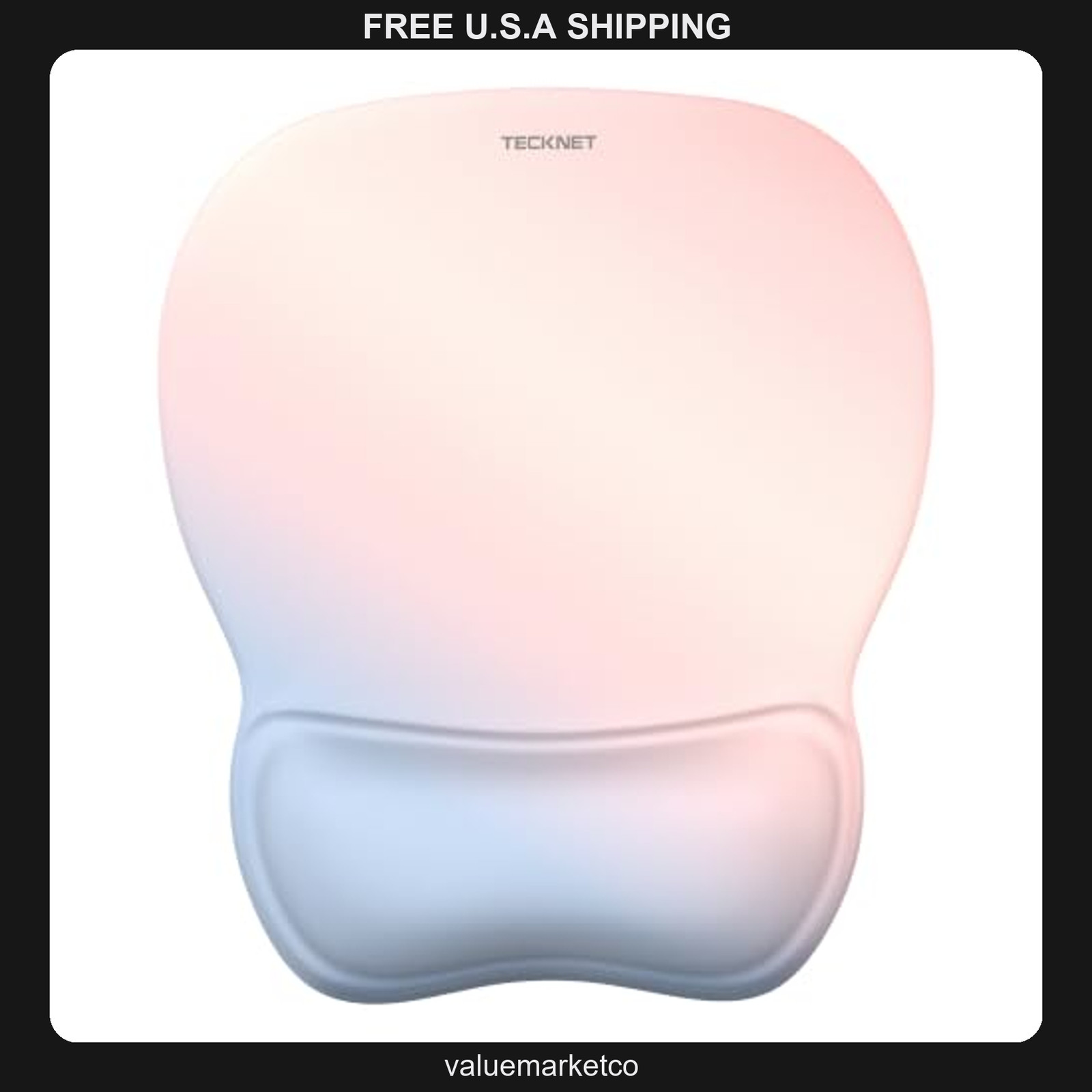 TeckNet Ergonomic Mouse Pad with Gel Wrist Rest, Non-Slip PU Base, Rainbow