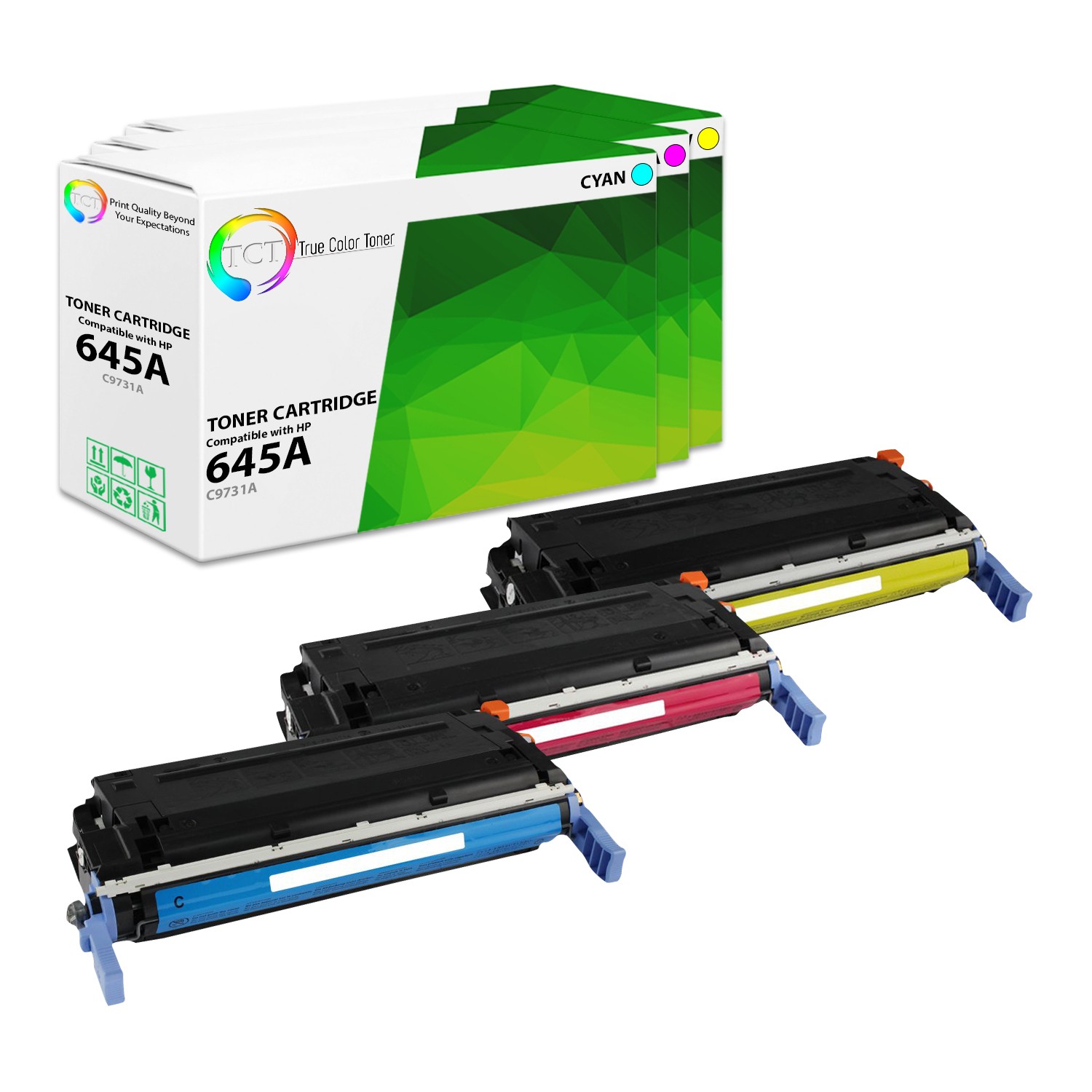 TCT 3PK 645A Toner Set C9731A C9732A C9733A For HP Color LaserJet 5500 series