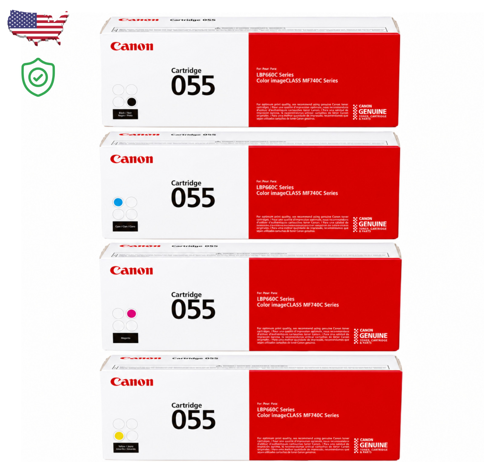 Canon 055 Toner Set 4 Pack Black, Cyan, Magenta, Yellow New and Sealed Box✅