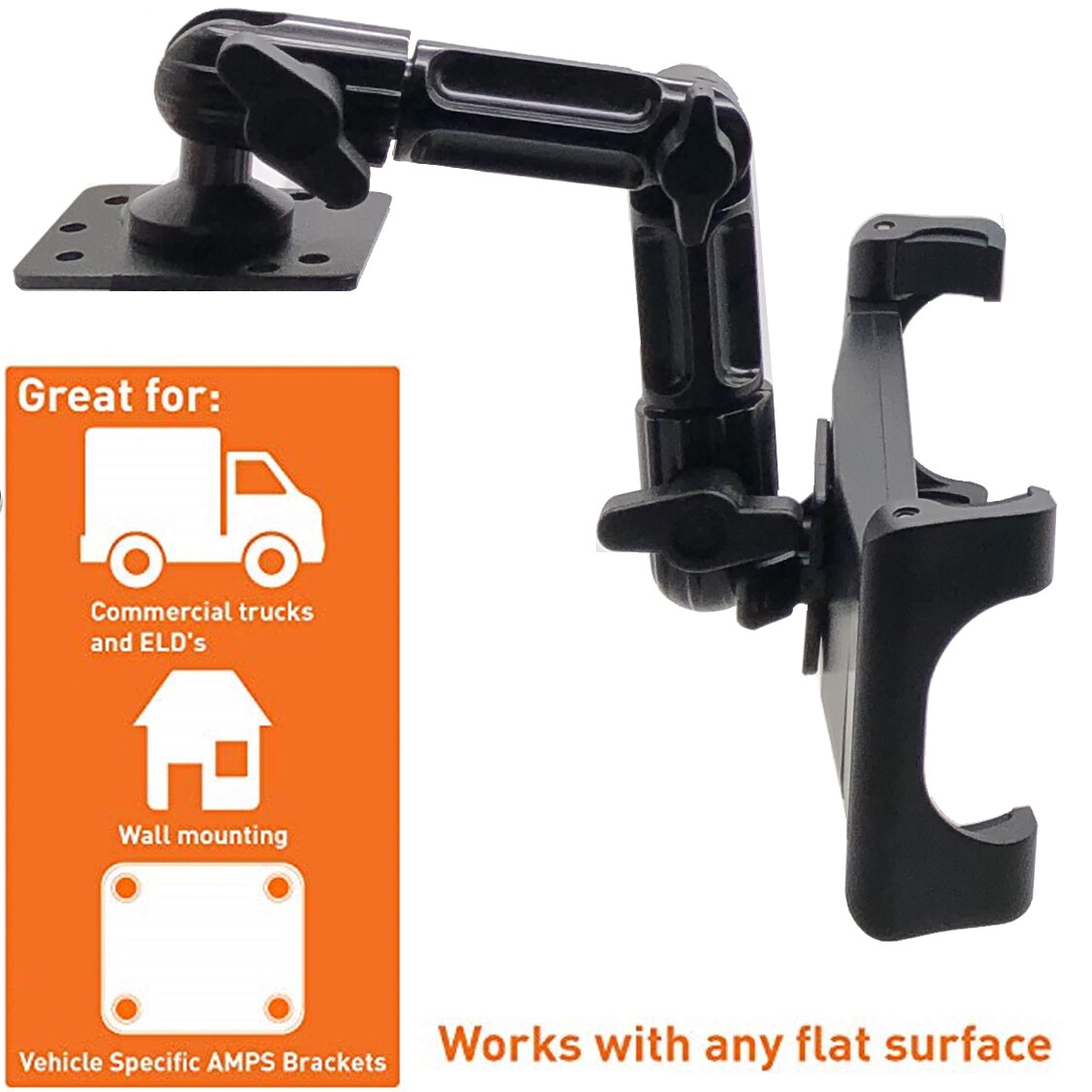 ChargerCity Heavy Duty "ELD" Hard Install Tablet Smartphone Aluminum Alloy Mount