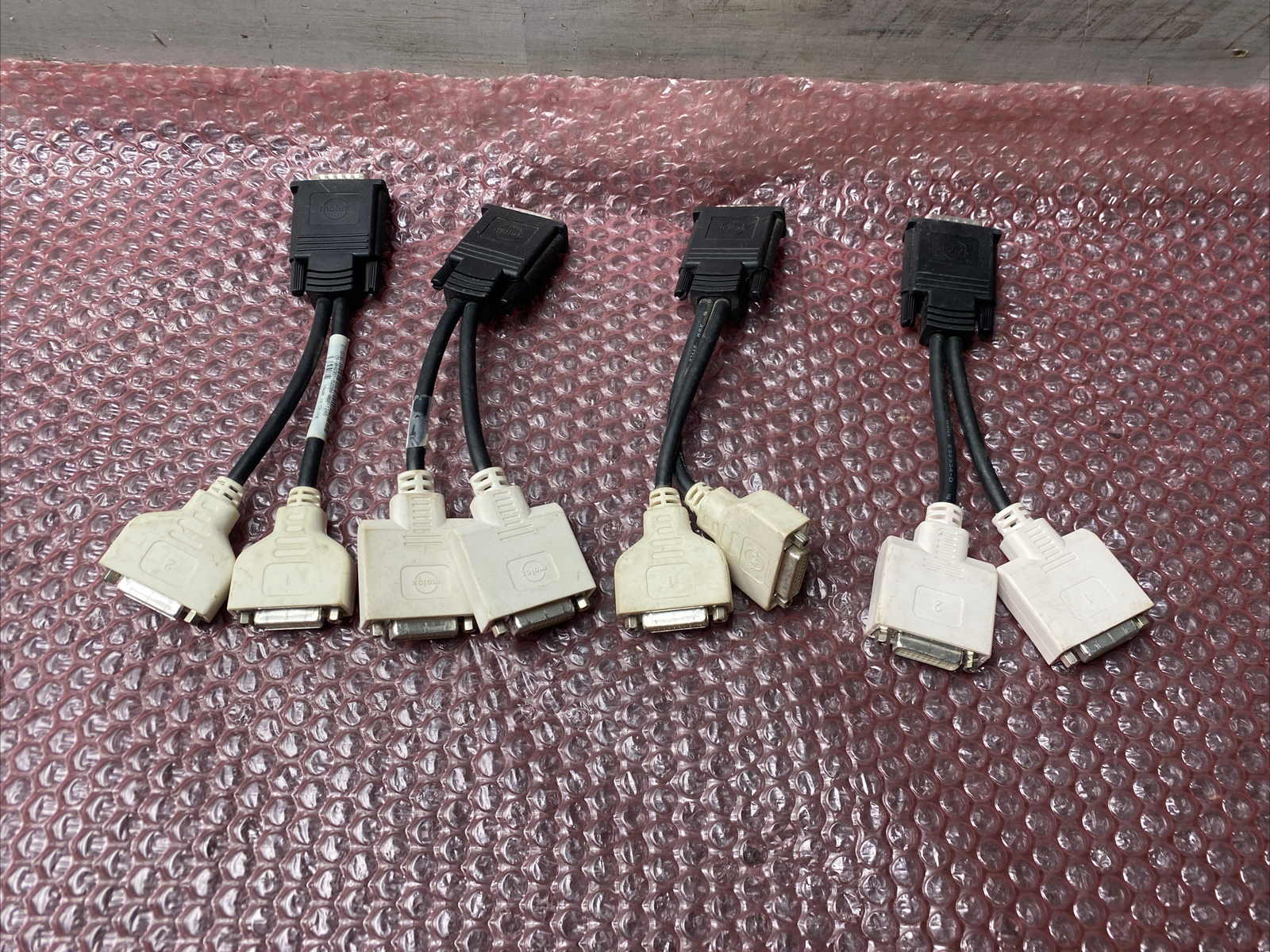 Used Lot of 4 DMS-59 to Dual DVI-I Video Splitter Cables Sealed H9361