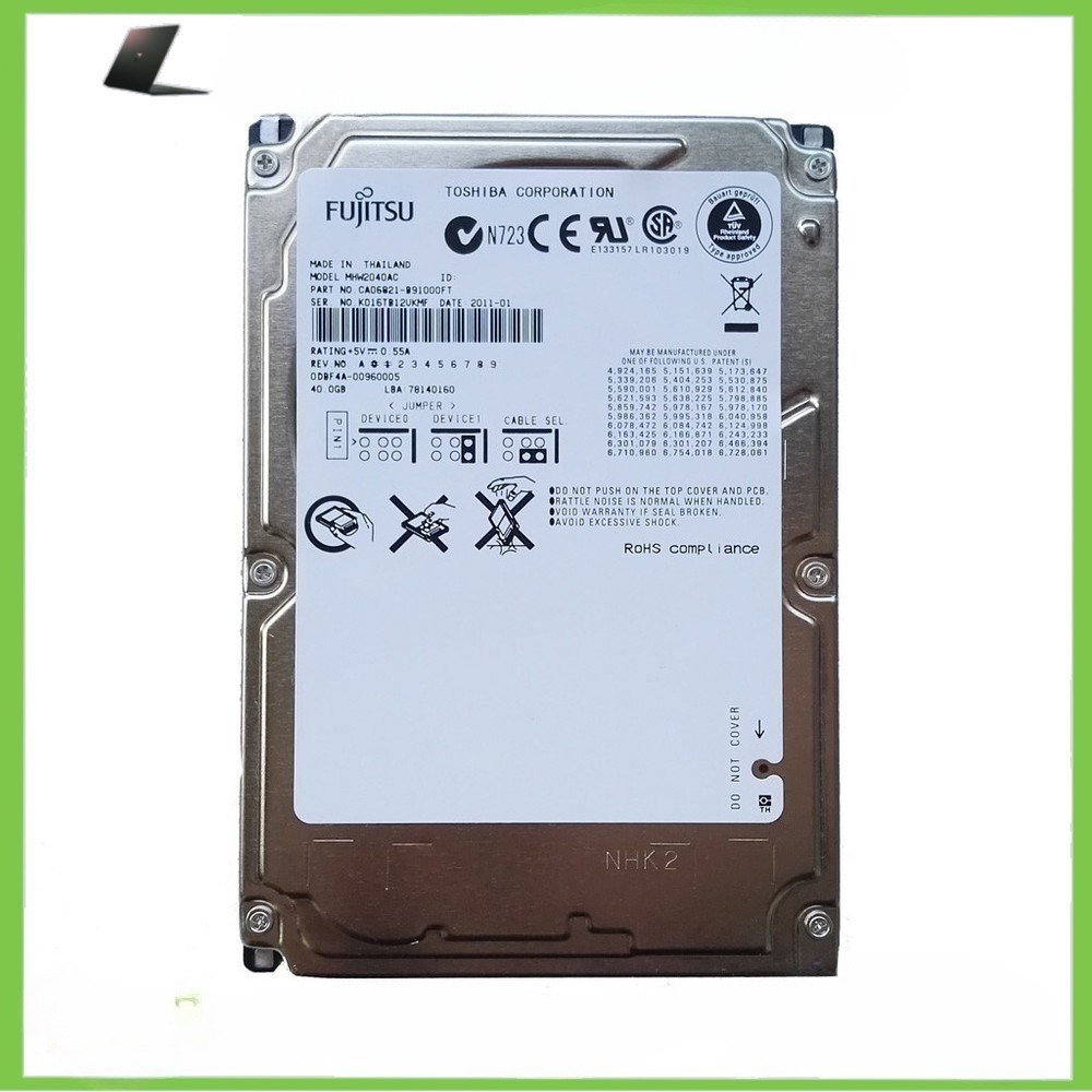 Fujitsu MHW2040AC 4200RPM 40GB PATA IDE 2.5" Laptop HDD Hard Disk Drive