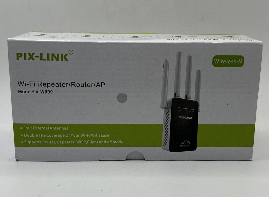 Pix-Link LV-WR09 300Mbps Wireless-N Wifi Signal Booster Repeater/Router/AP