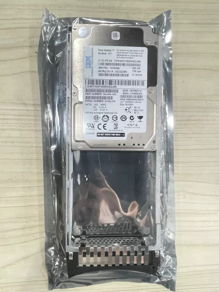 FIT FOR IBM P7 74Y6492 74Y6494 74Y6498 300G 15K SAS 2.5 Hard Drive