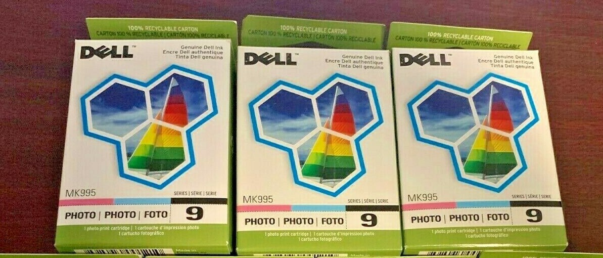 3 New Genuine OEM Dell Series 9 PHOTO MK995 SEALED BAG NO BOX