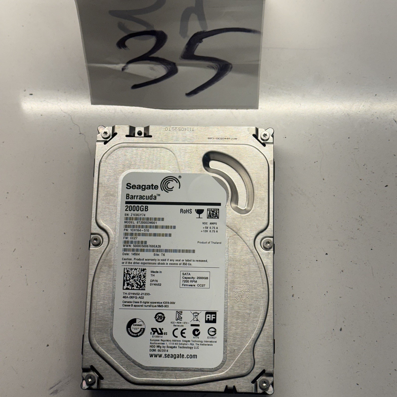 Seagate ST2000DM001 PN: 1CH164-501 FW:CC24 WU China 3.5" 2000gb