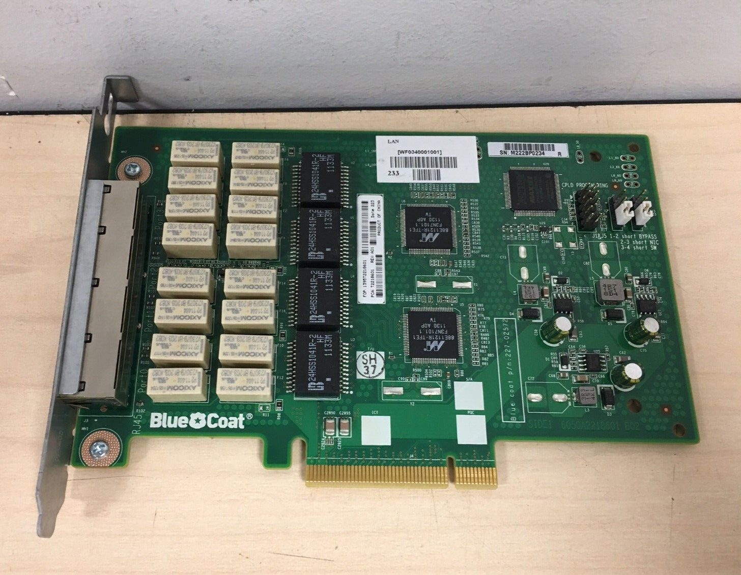 BLUE COAT 227-02572 1395T2218601 T2218601 QUAD NETWORK CARD SG9000 SG 9000 NIC