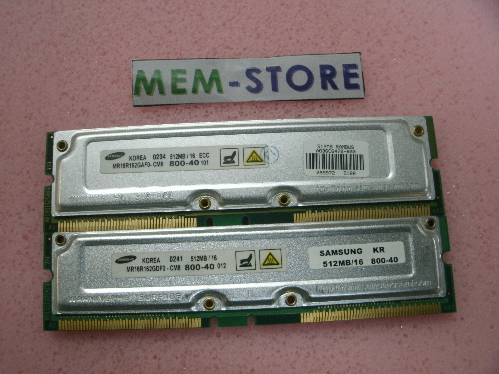 1GB (2x512MB) RAMBUS MEMORY PC800 ECC 800MHz for Dell Demension 8200