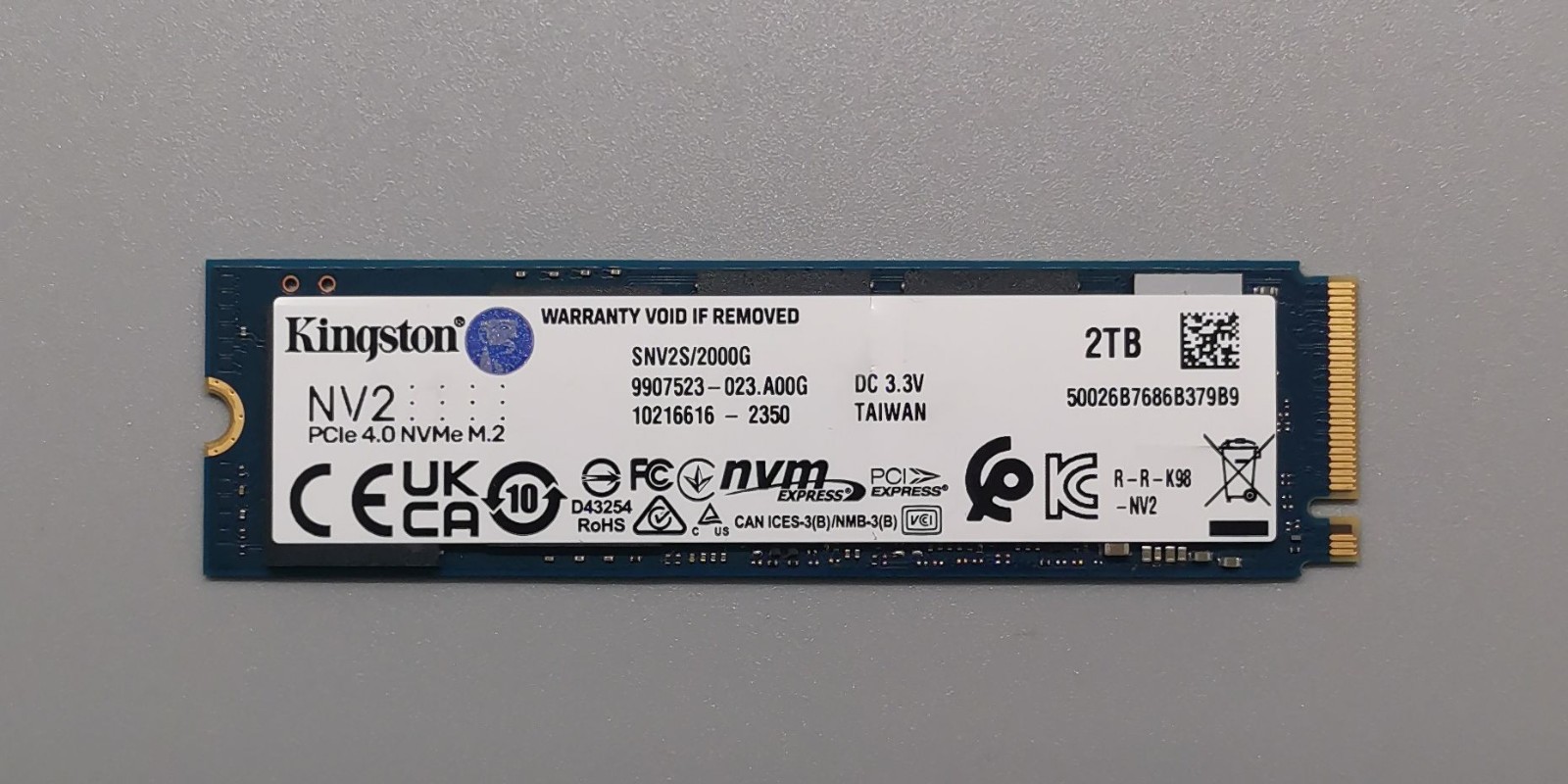 Kingston NV2 PCIe 4.0 NVMe M.2 2TB Internal Storage SSD 100%