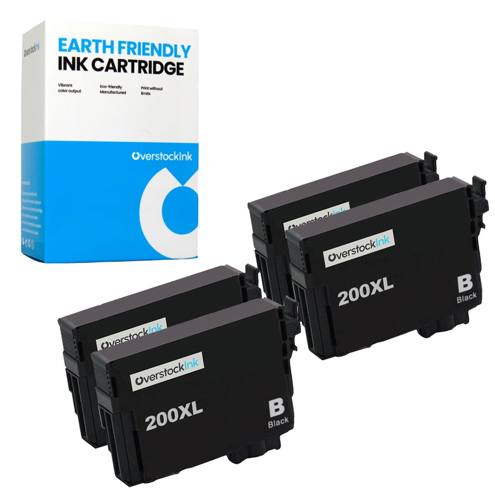 4PK OSI 200XL Black Ink Cartridges Compatible for Epson Workforce WF-2520 2530