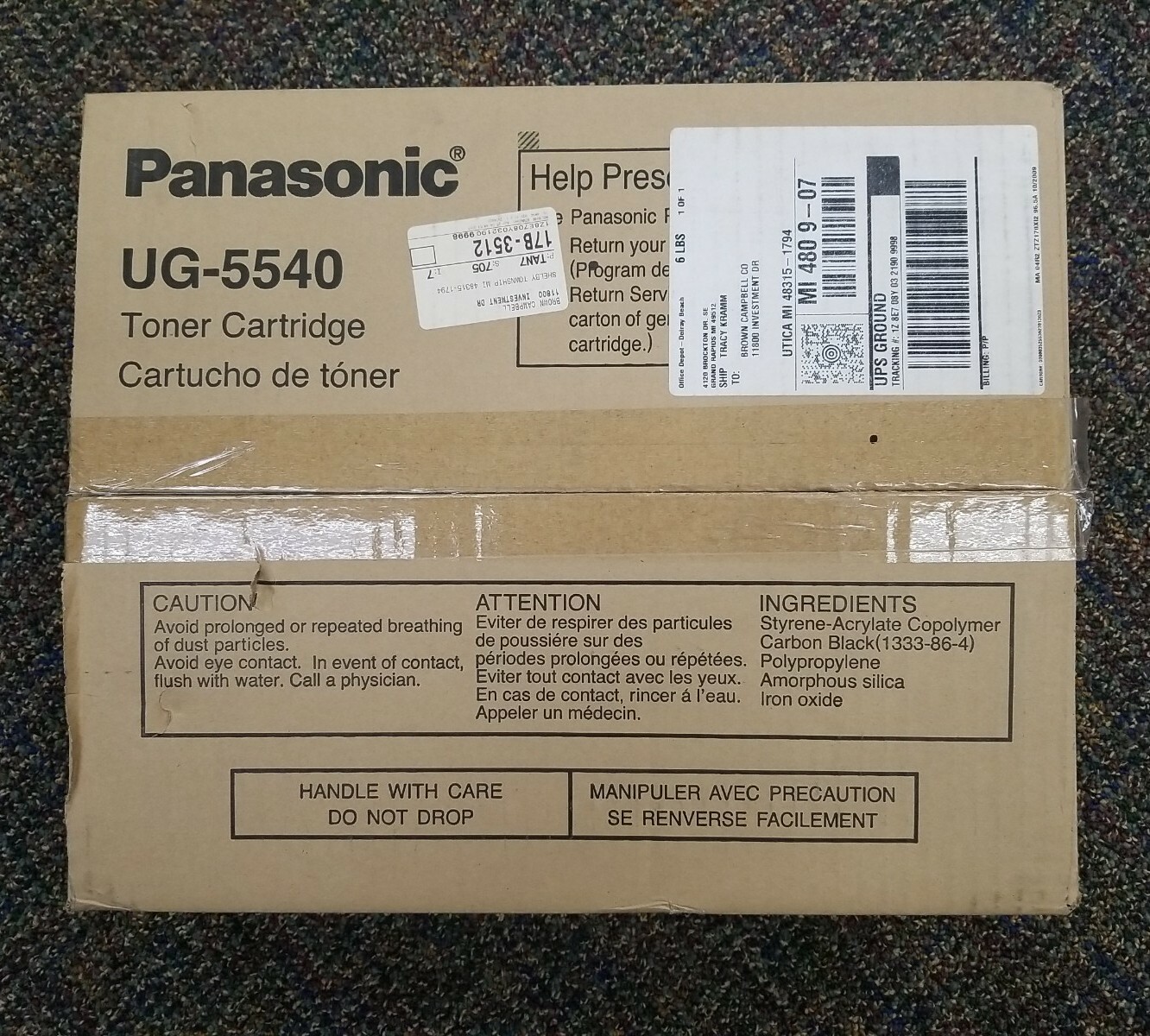 Panasonic UG-5540 high yield black toner for UF-7000/8000/9000